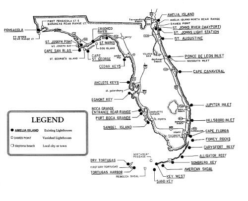 Florida Lighthouse Map